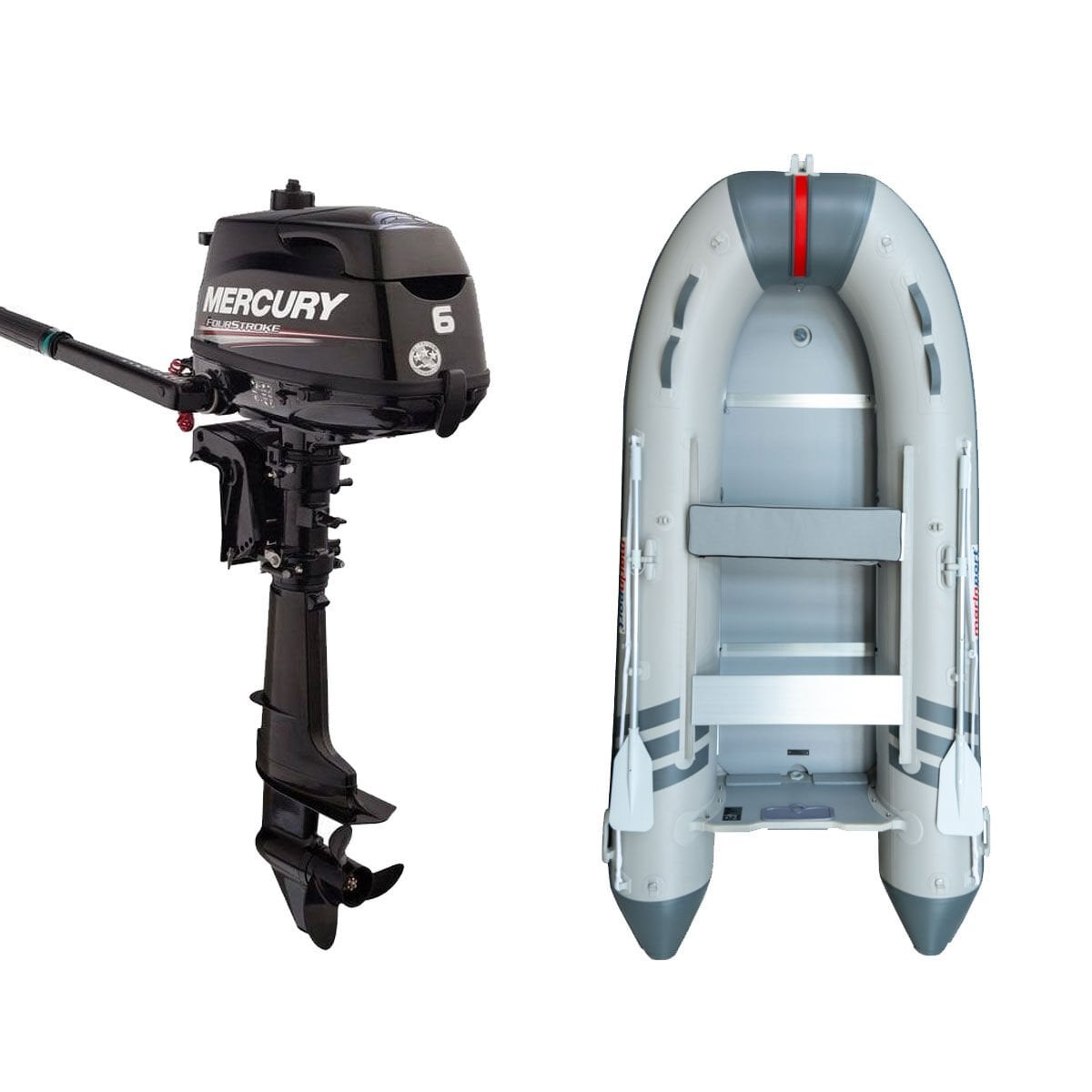 Marinport 3.70 Ahşap Taban Şişme Bot + Mercury 6 HP Deniz Motoru