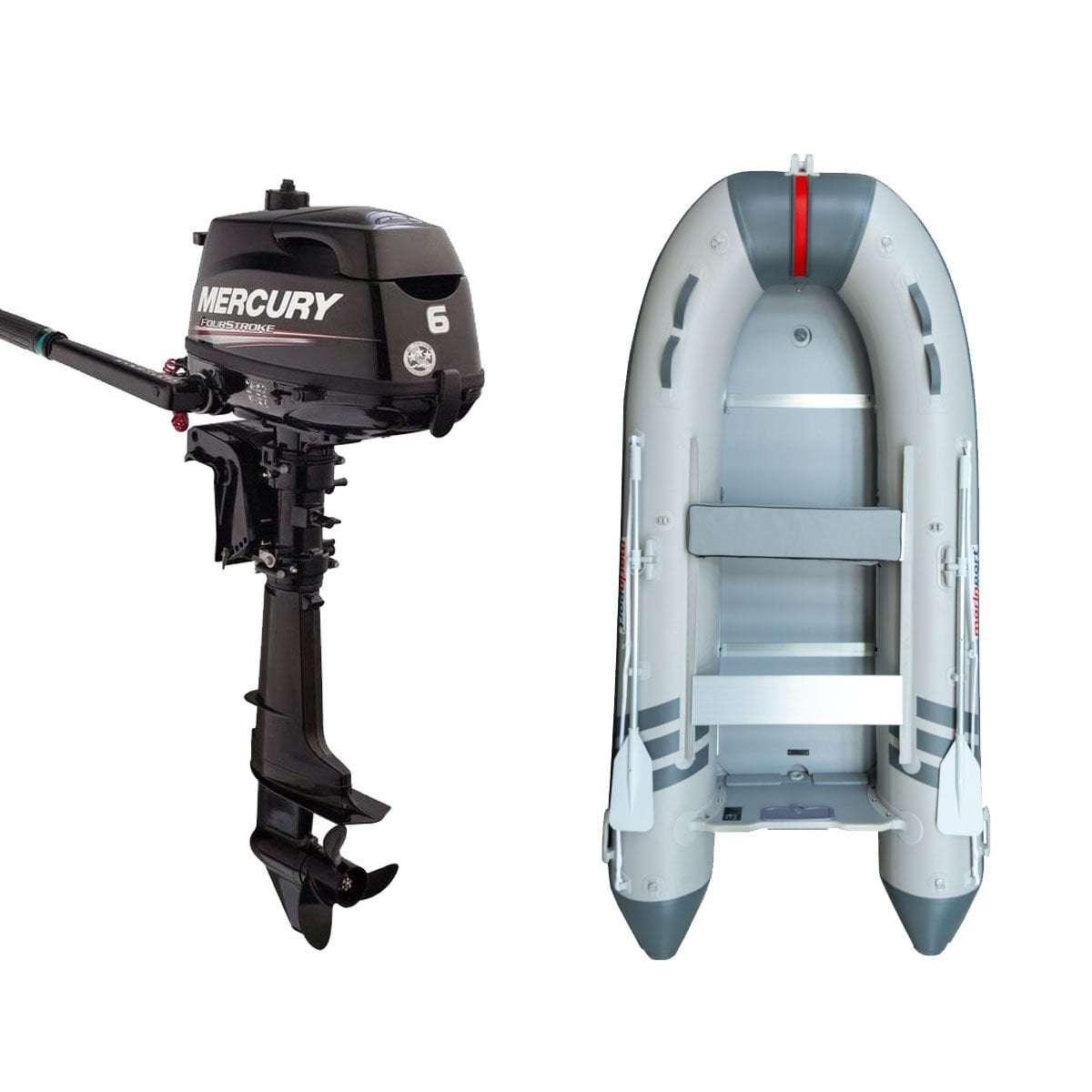 Marinport 3.00 Ahşap Taban Şişme Bot + Mercury 6 HP Deniz Motoru