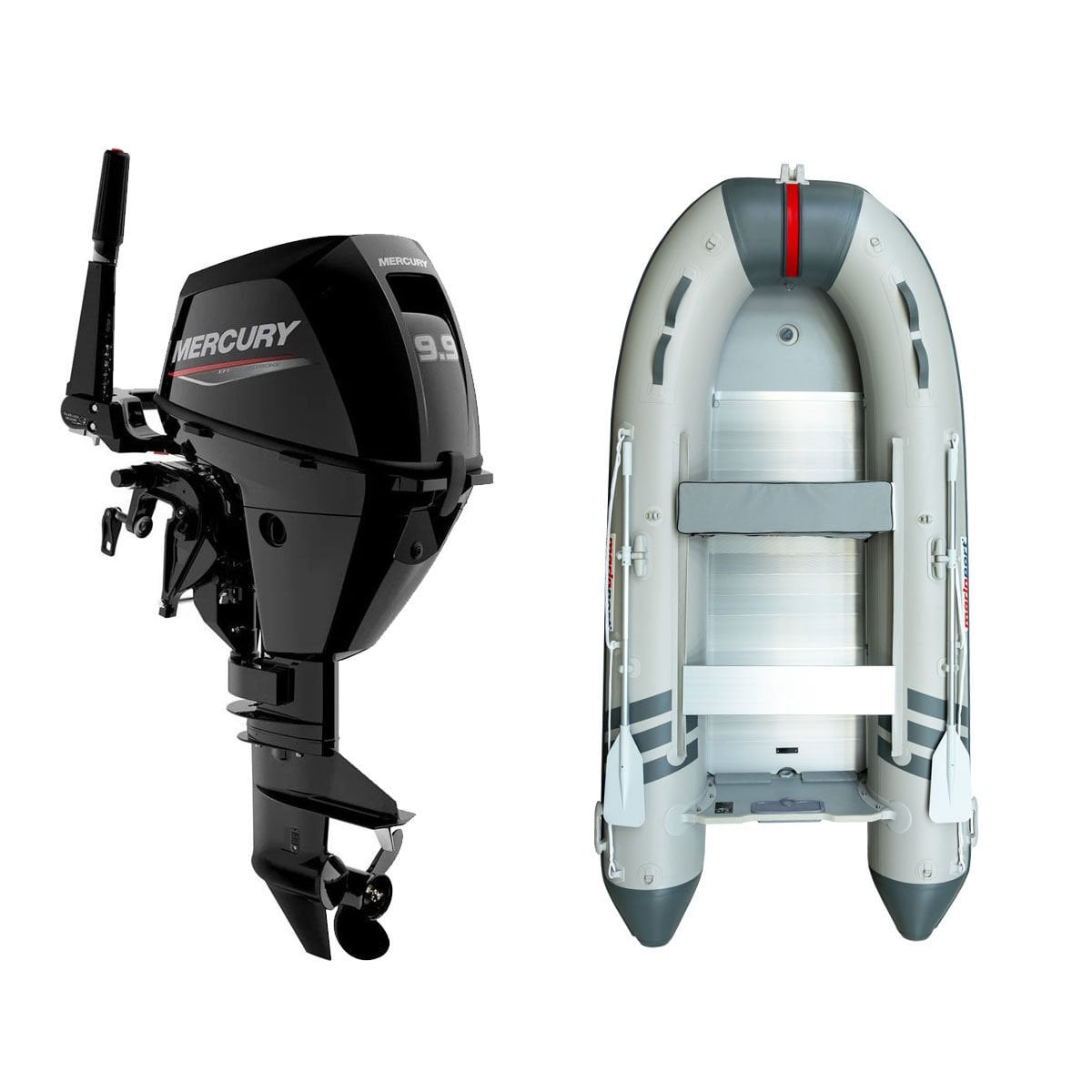 Marinport 3.00 Alüminyum Taban Şişme Bot + Mercury 9.9 HP Deniz Motoru