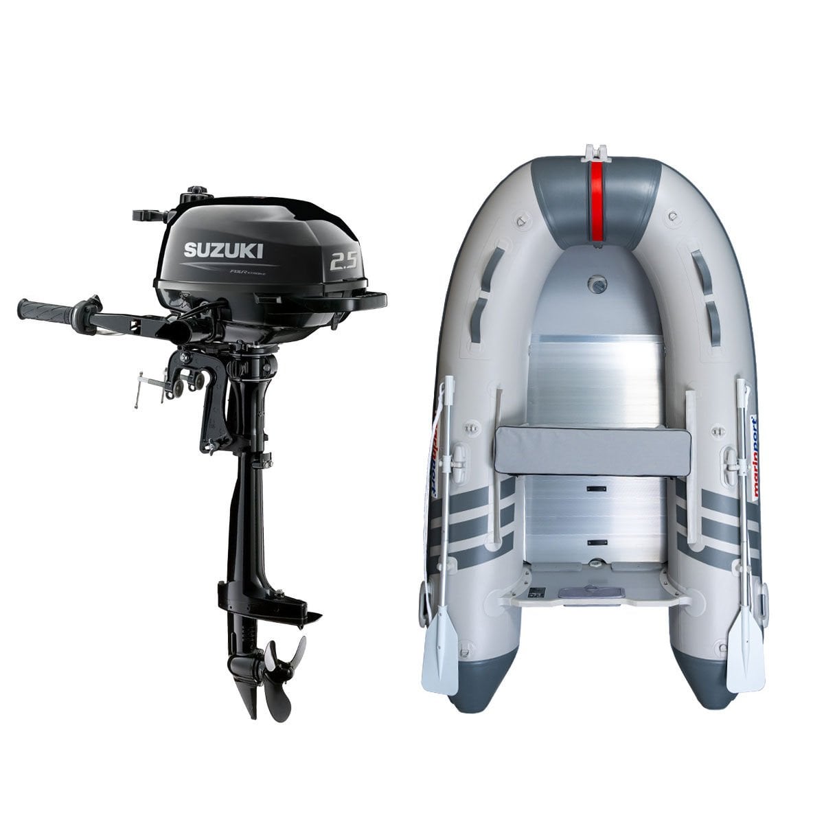 Marinport 2.70 Alüminyum Taban Şişme Bot + Suzuki 2.5 HP Deniz Motoru