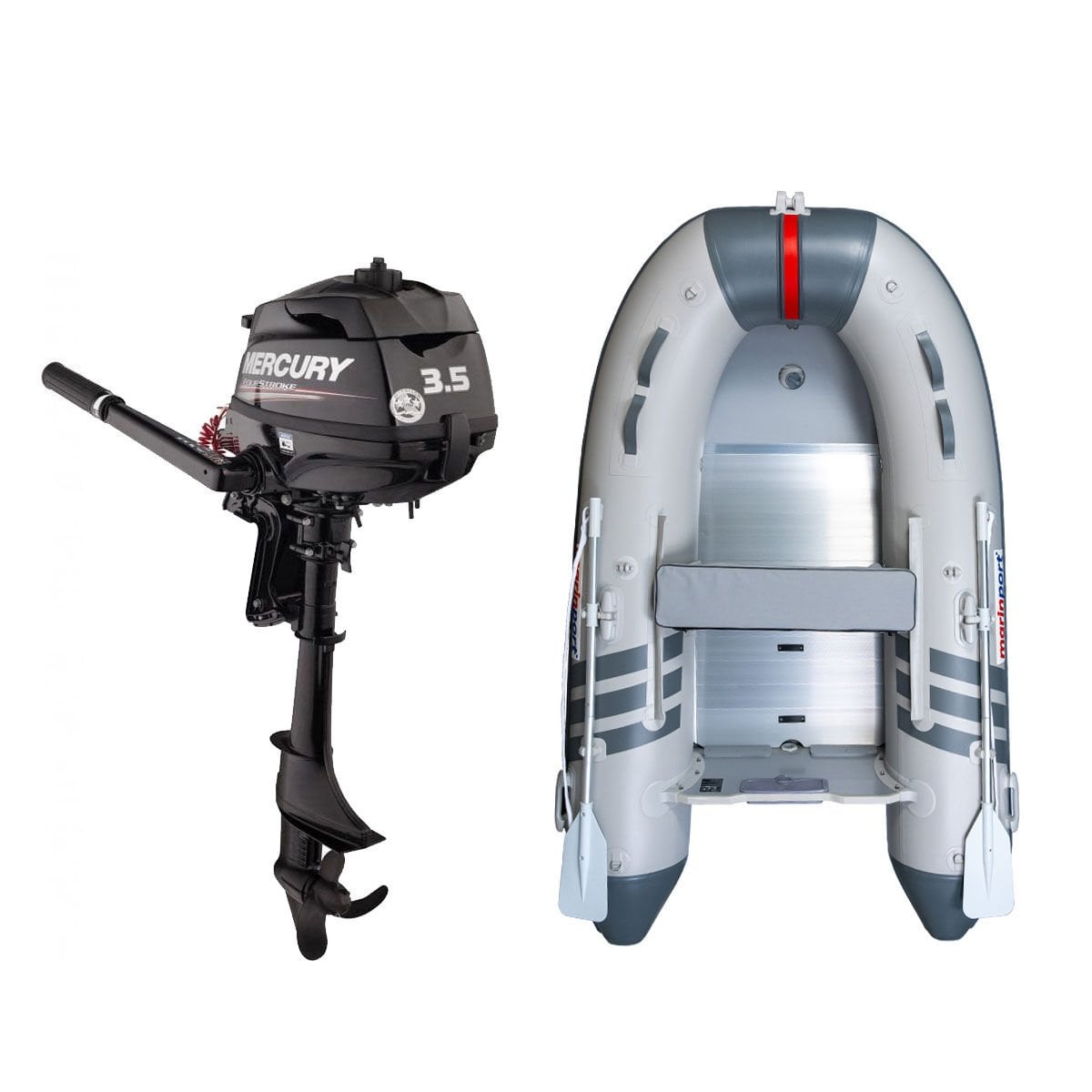 Marinport 2.70 Alüminyum Taban Şişme Bot + Mercury 3.5 HP Deniz Motoru