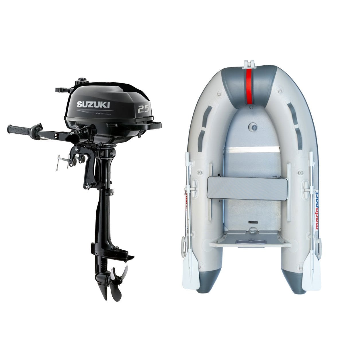Marinport 2.30 Ahşap Taban Şişme Bot + Suzuki 2.5 HP Deniz Motoru