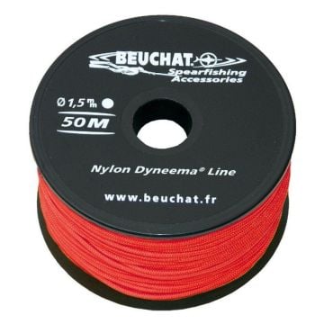 Beuchat Zıpkın Makara İpi Naylon Dyneema 50m, 1,5mm, kırmızı