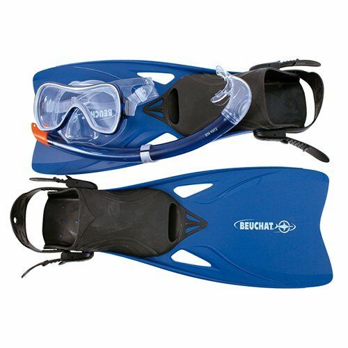 Beuchat SET PMS TRIO+100 Ayarlı Palet, PVC Maske, Şnorkel, Meshbag ile