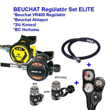 Beuchat Regülatör Set ELITE VR400, Ahtapot, Konsol, BC Hortumu ve Çanta dahil