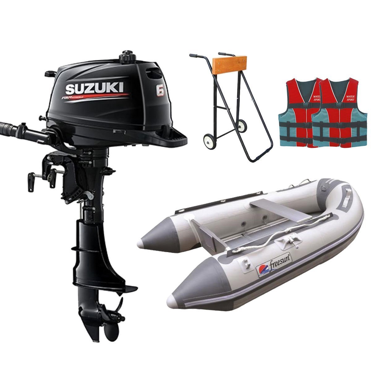 Suzuki 6 Hp Deniz Motoru + Freesun 300 Ahşap Tabanlı Bot