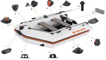 Kolibri KM-245D Ahşap Katlanır Tabanlı Şişme Bot Gri