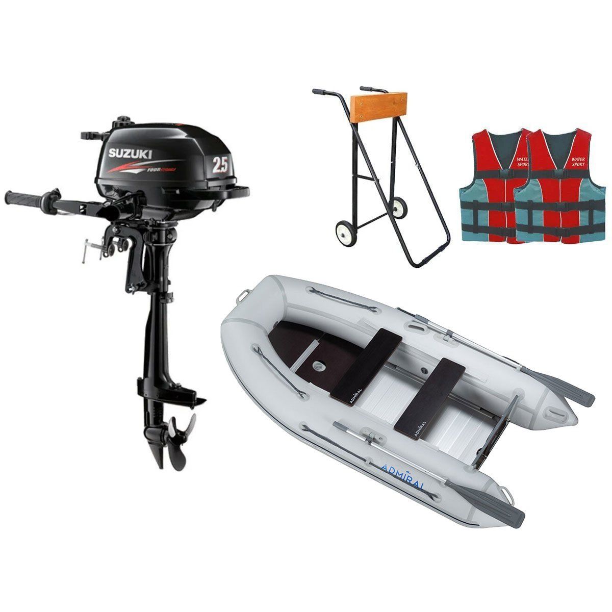 Suzuki 2.5 Hp Deniz Motoru + Admiral 270 Alüminyum Tabanlı Bot