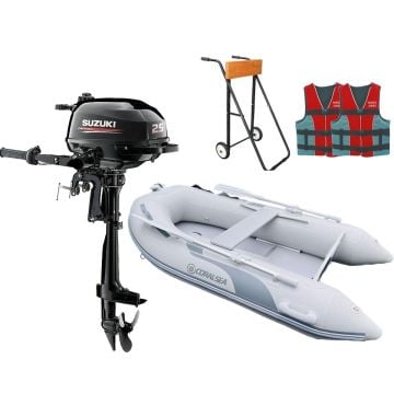 Suzuki 2.5 HP Deniz Motoru + Coralsea 270 Ahşap Tabanlı Bot