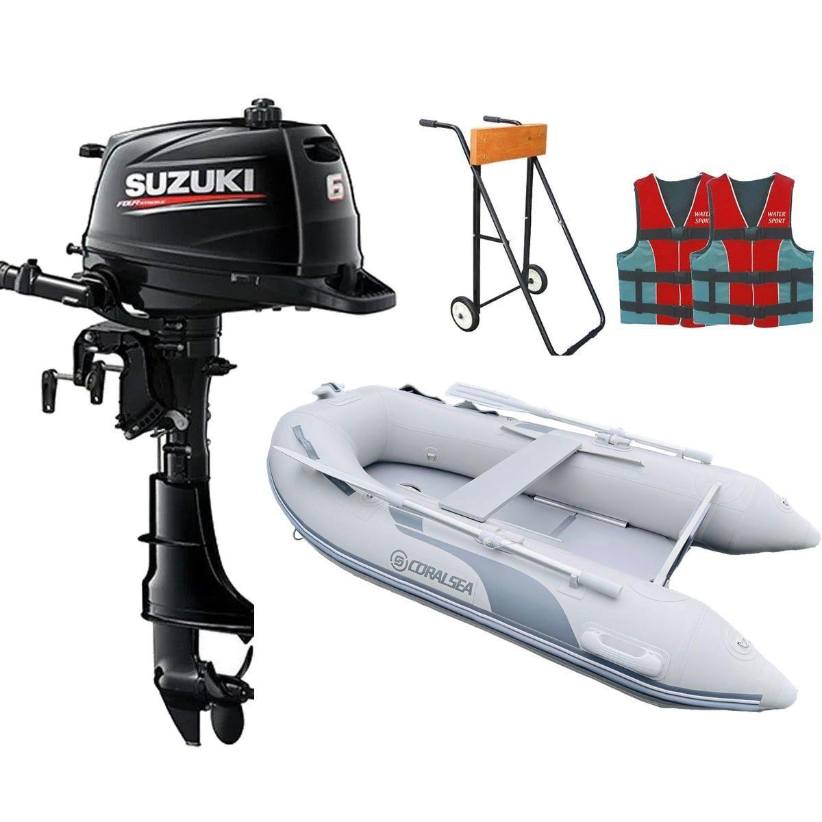 Suzuki 6 HP Deniz Motoru + Coralsea 290 Ahşap Tabanlı Bot, Fiyatı