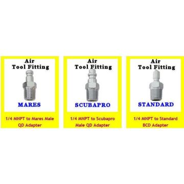 Kraken BC Adaptör AD23, Power Mares, Inflator hortumu için kolay bağlantı adaptörü 1/4'' NPT Dişi