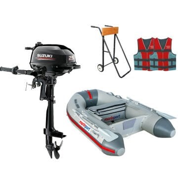Suzuki 2.5 HP Deniz Motoru + Marinport 230 Air Deck Şişme Bot