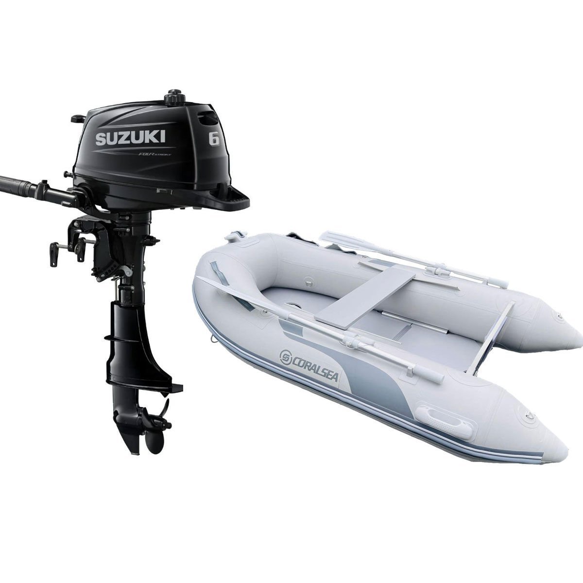 Coralsea 230 Ahşap Tabanlı Şişme Bot + Suzuki 6 HP Deniz Motoru