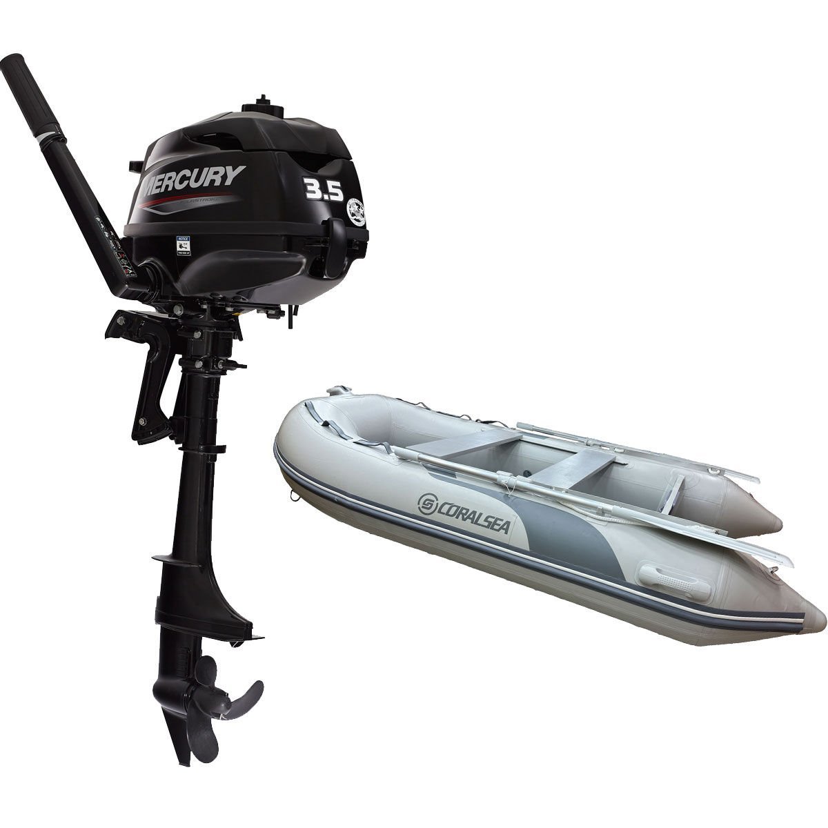 Coralsea 290 Ahşap Tabanlı Şişme Bot + Mercury 3.5 HP Deniz Motoru