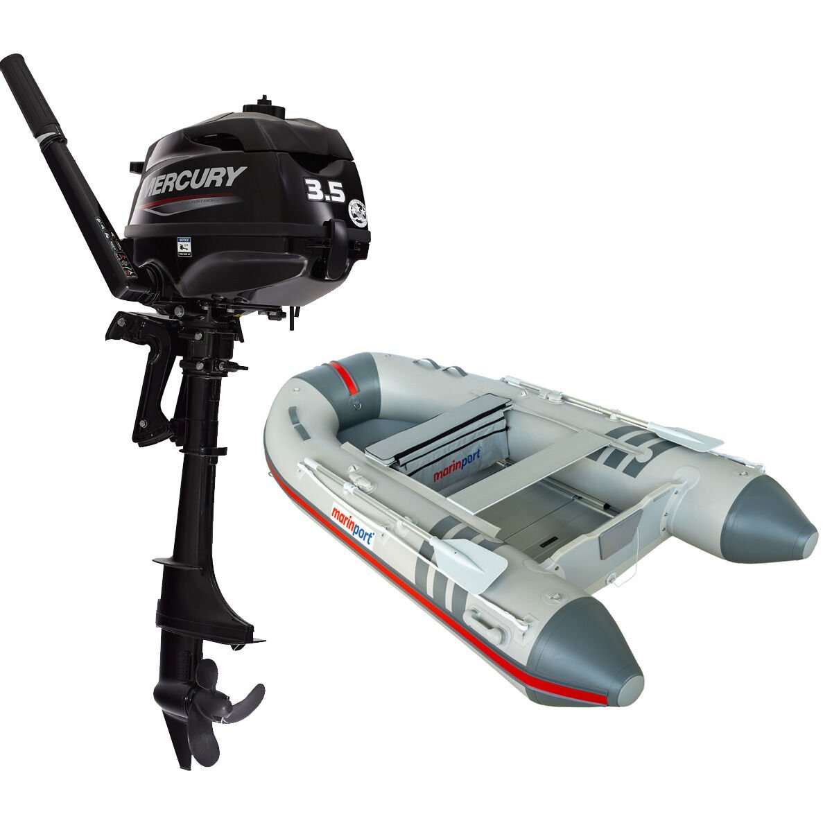 Marinport 300 Ahşap Tabanlı Şişme Bot + Mercury 3.5 HP Deniz Motoru