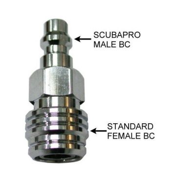 Kraken BC Adaptör AD11, Erkek Scubapro BC Dişi Standart