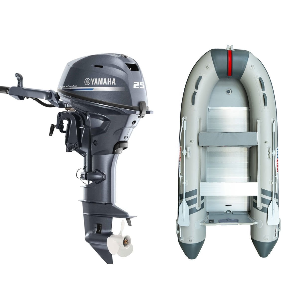 Marinport 4.30 Alüminyum Taban Bot + Yamaha 25 HP Deniz Motoru