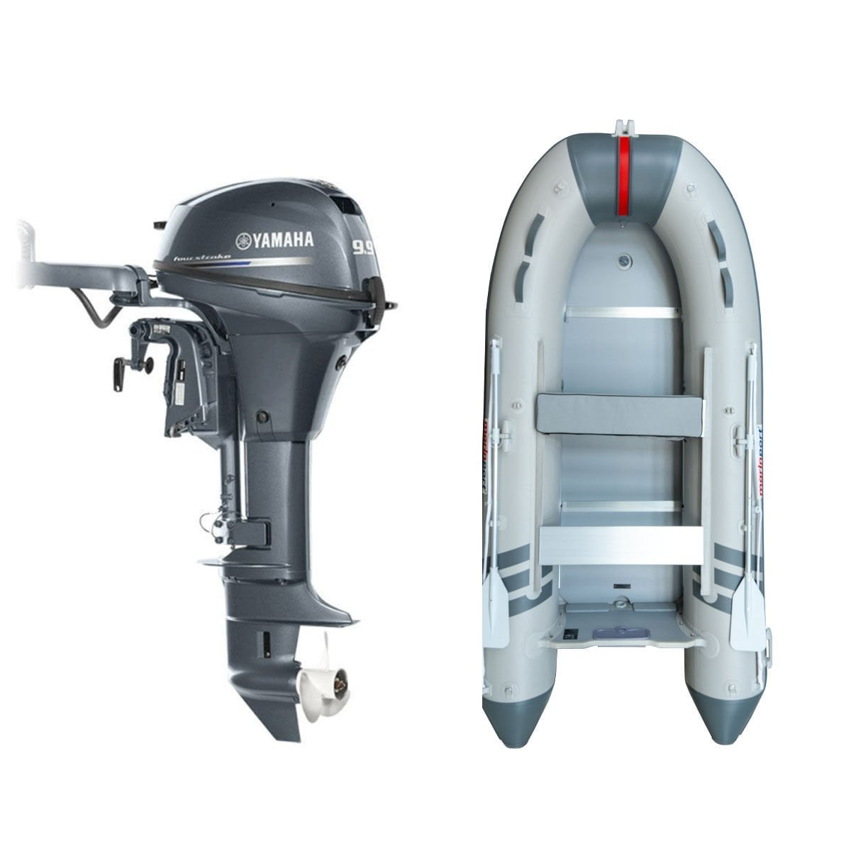 Marinport 4.30 Ahşap Taban Şişme Bot + Yamaha 9.9 HP Deniz Motoru