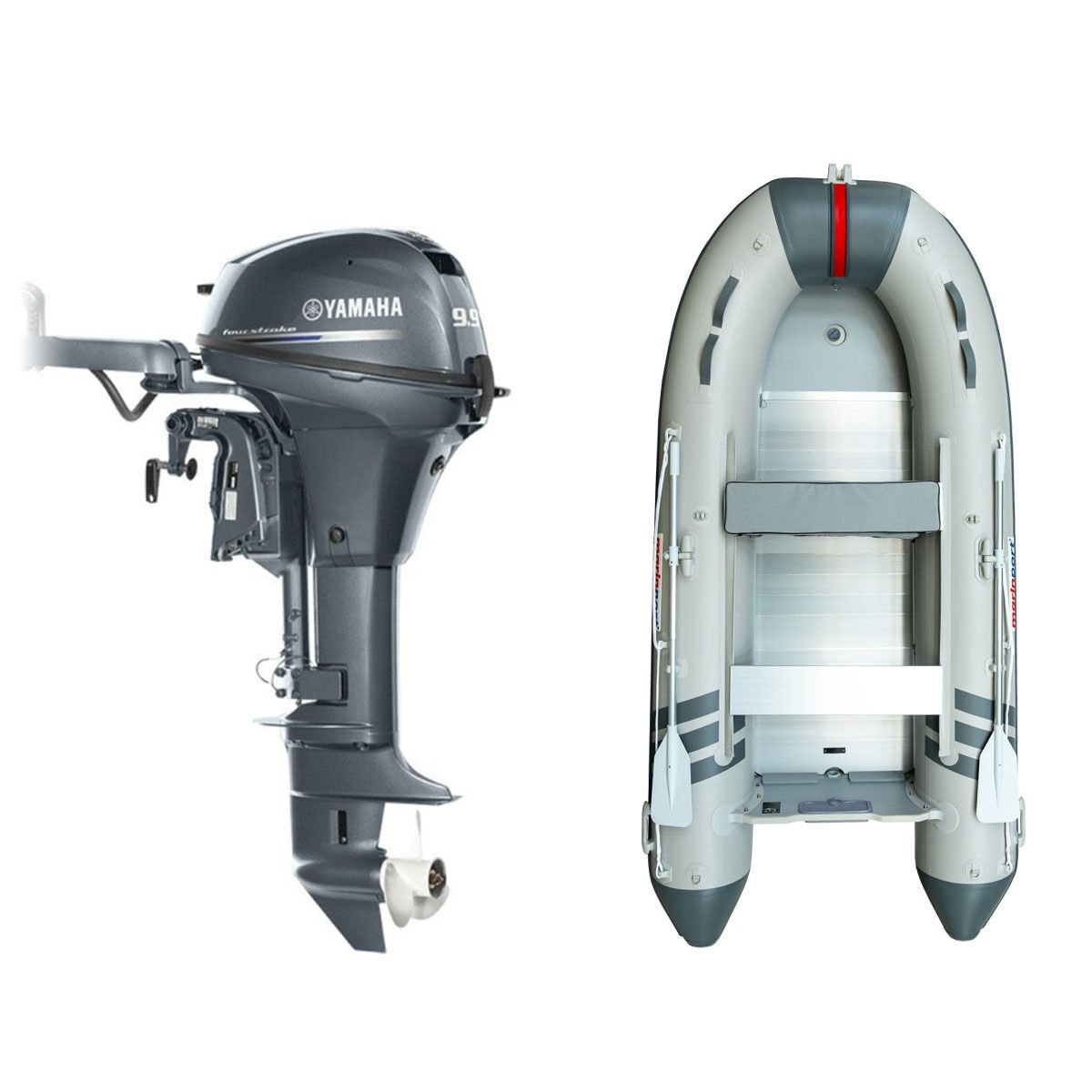 Marinport 4.30 Alüminyum Taban Şişme Bot + Yamaha 9.9 HP Deniz Motoru