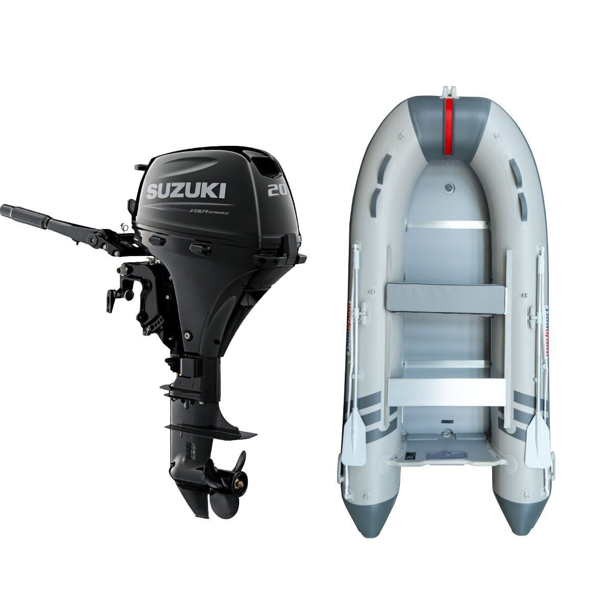 Marinport 4.00 Ahşap Taban Şişme Bot + Suzuki 20 HP Deniz Motoru
