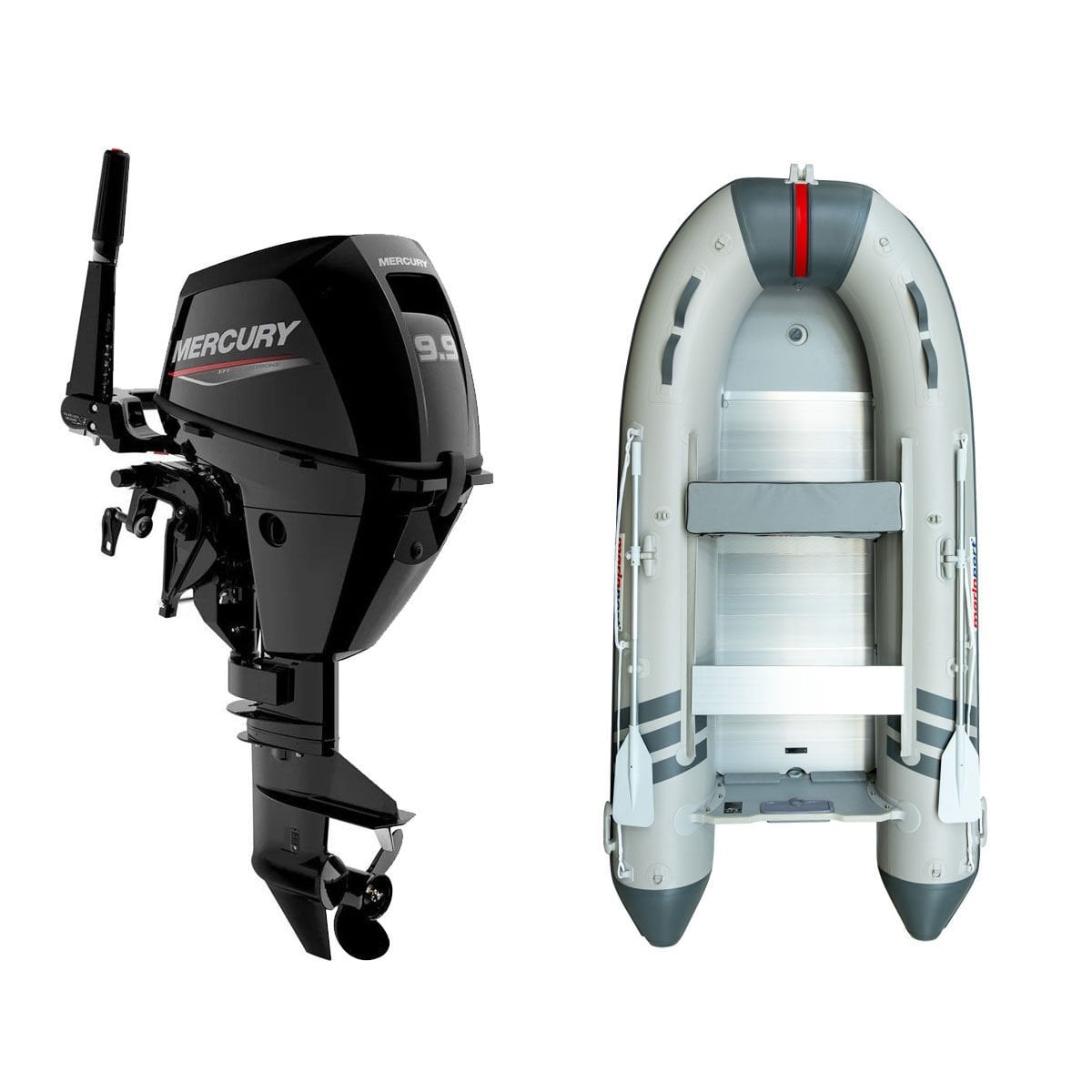 Marinport 3.70 Alüminyum Taban Şişme Bot + Mercury 9.9 HP Deniz Motoru